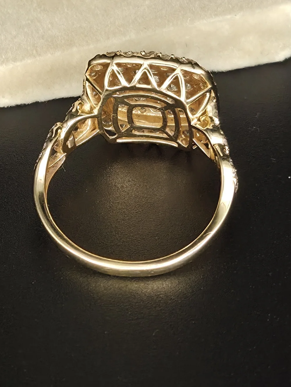 Gold Pavé Diamond Square Cluster Ring - Women Jewelry